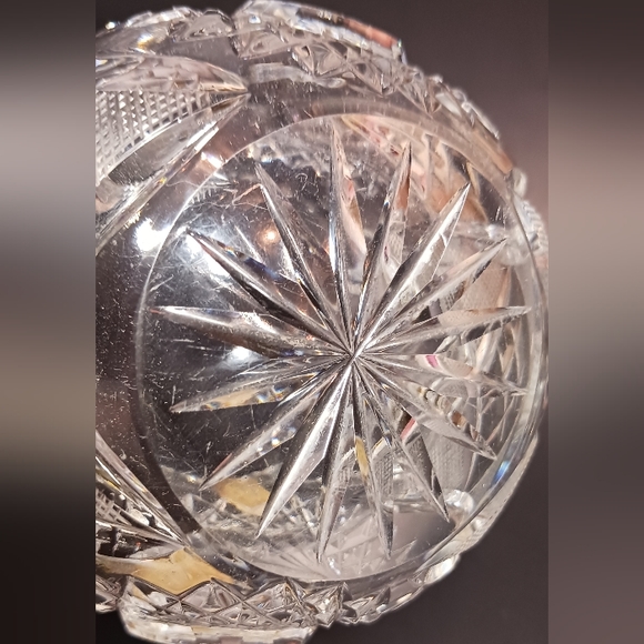 Poland Leaded Crystal Glass Spinning Star candy dish, bud vase and jam vase - Picture 9 of 9